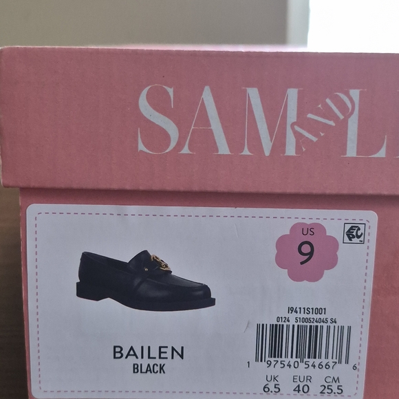 Sam & Libby Black Loafers with Gold Detail - Picture 3 of 9